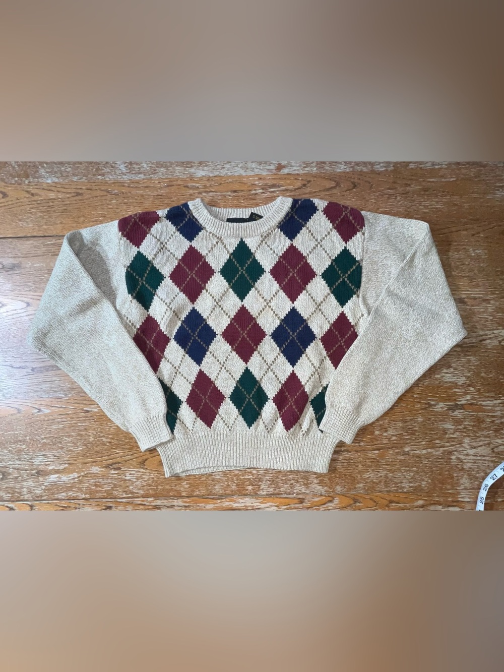 Vintage 90s Liz Claiborne Sport argyle crewneck sweater size small
